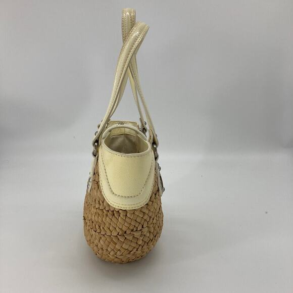 Michael Kors, brown basket weave, patten leather trim - Picture 4 of 11